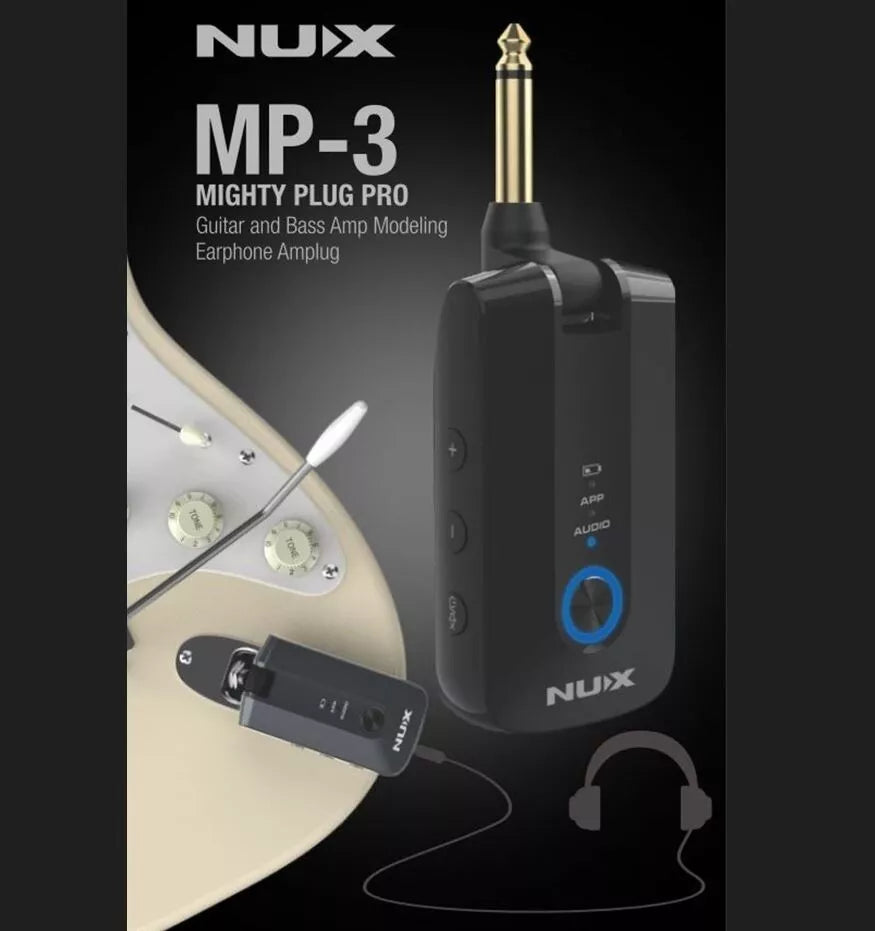 Newest! Nux MP-3 Mighty Plug Pro Guitar and Bass Amp Modeling Earphone Amplug