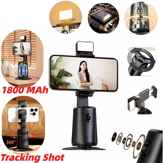 Phone Stabilizer Mobile Stick Selfie Holder Fill Light Gimbal Rotation Tracking