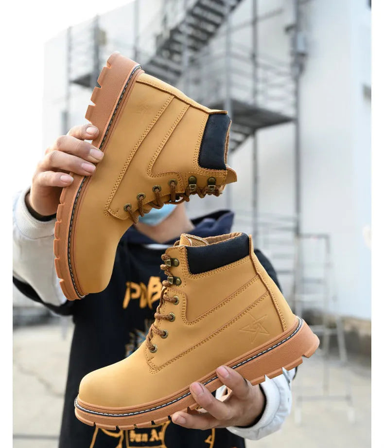 High-Top Safety Boots For Men Anti Smash Anti-Puncture Work Boots