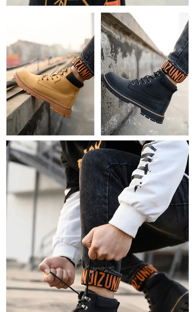 High-Top Safety Boots For Men Anti Smash Anti-Puncture Work Boots