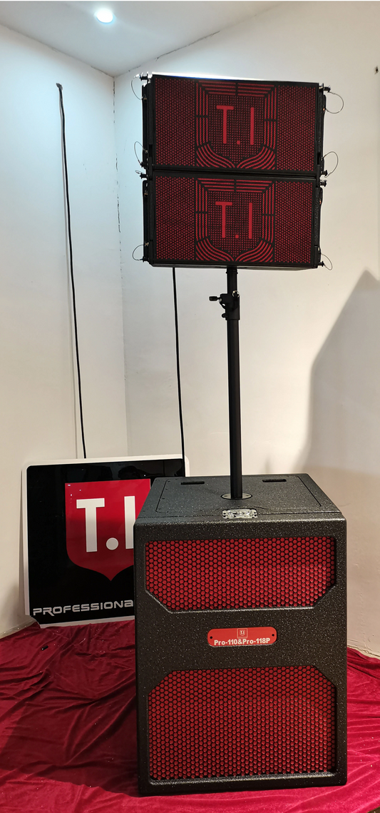 T.I Pro110 (Single Passive 10" Hi, Single Active 18" Sub) - Two Way Line Array Speakers