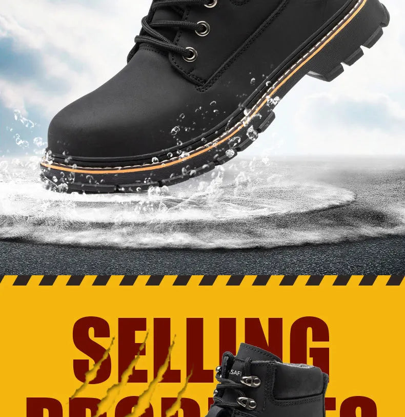 High-Top Safety Boots For Men Anti Smash Anti-Puncture Work Boots