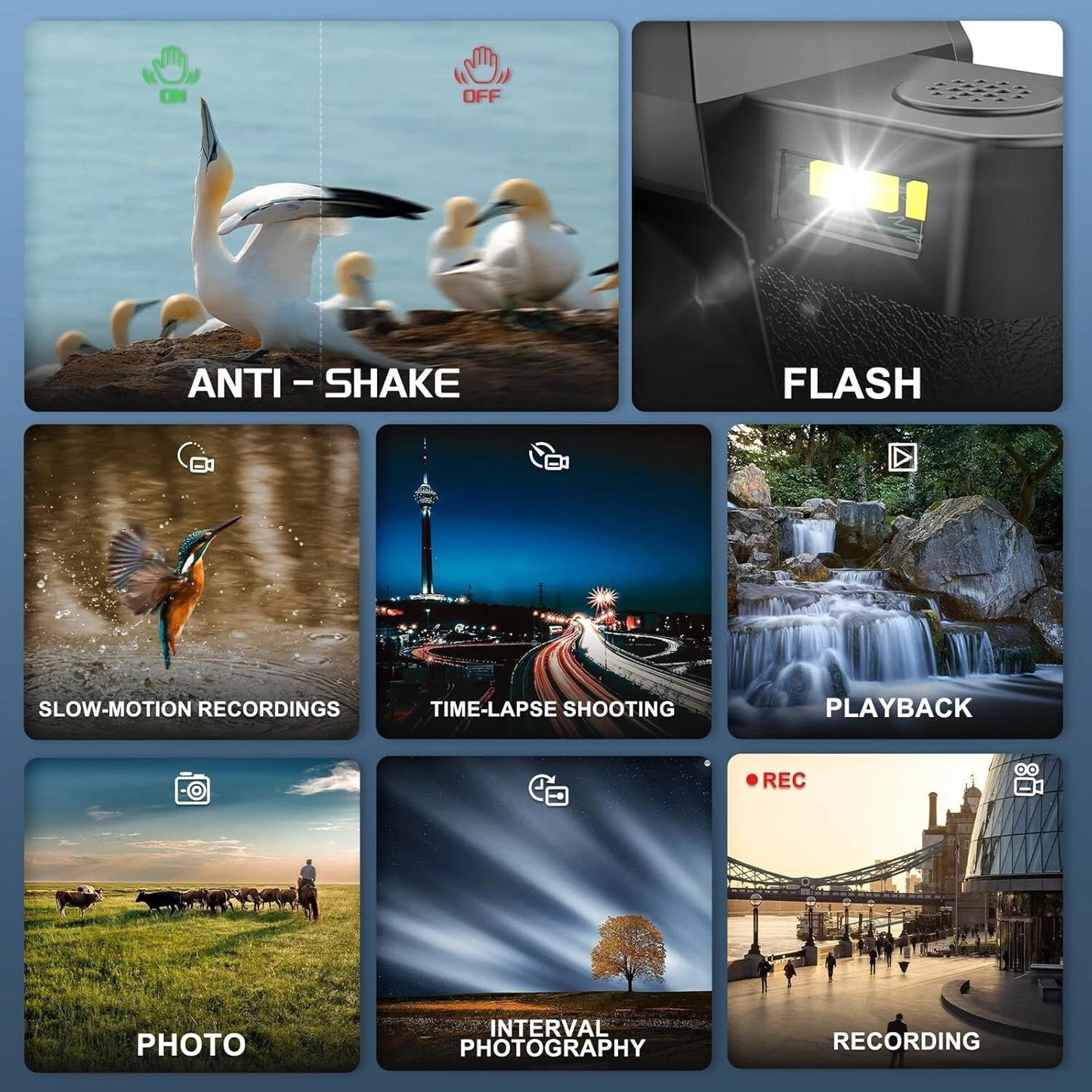 4K Digital Cameras 48MP 60FPS Video Camera WiFi & App Control for Photography