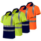 Construction T-Shirt - Men High Visibility Polo Work Shirt Workwear 100% Polyester Shirt Reflective Safety Polo T-Shirt