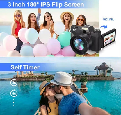 4K 48MP Camera for Vlogging HD, Night Shot, Travel and YouTube Ready