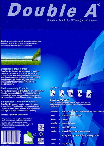 A4 Size Premium Printer Paper - Great for Printing Professional Documents - 21 lb - 8.3" x 11.7" (100 Sheets, White)